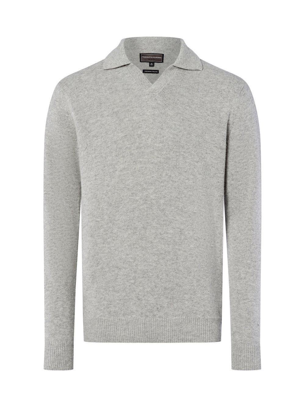 Finshley & Harding Strickpullover mit Cashmere-Anteil Herren Polyamid grau meliert, XXL