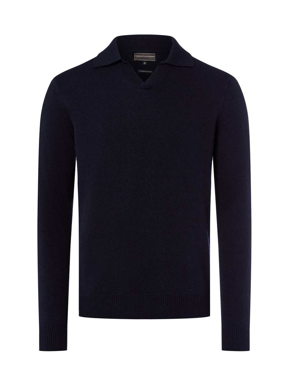 Finshley & Harding Strickpullover mit Cashmere-Anteil Herren Polyamid blau, S