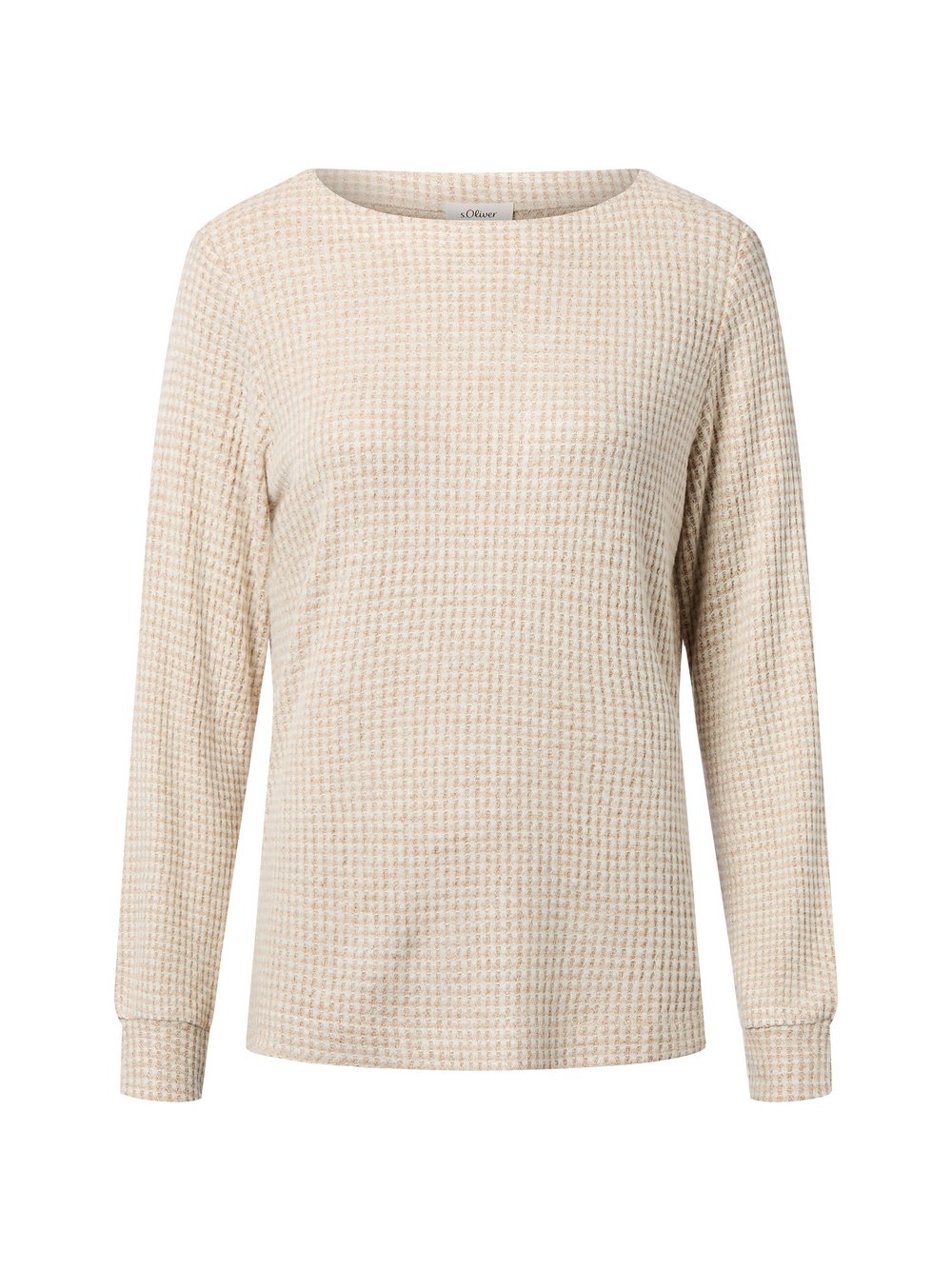 s.Oliver Strickshirt Damen Feinstrick beige strukturiert, 44