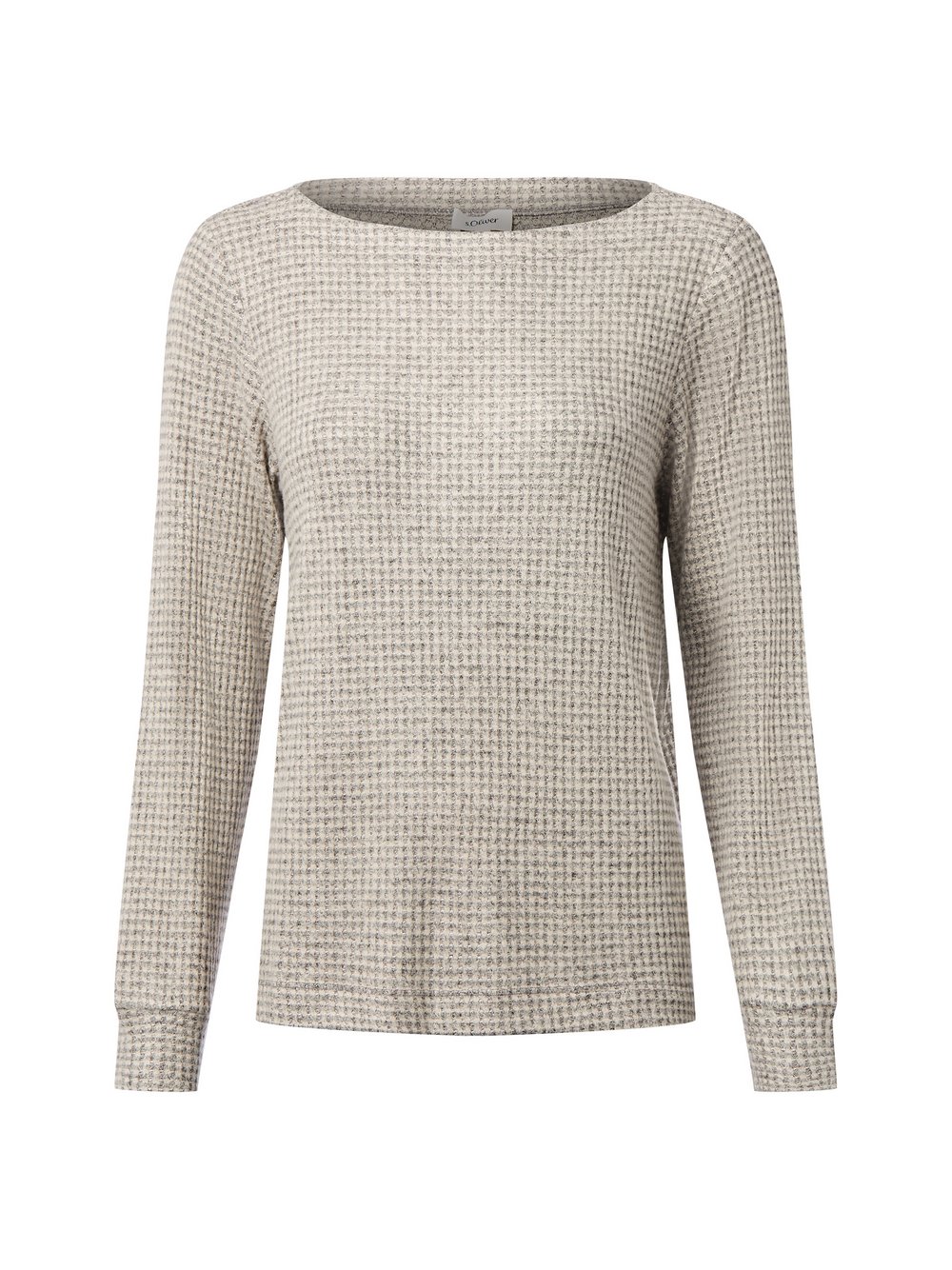 s.Oliver Strickshirt Damen Feinstrick grau strukturiert, 38