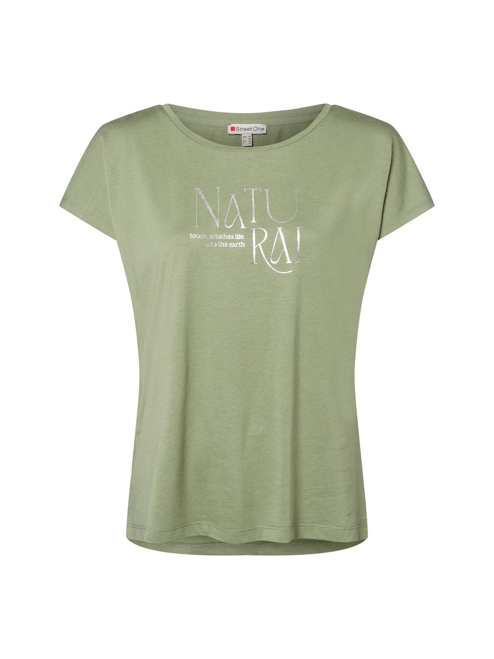 Street One T-Shirt Damen Baumwolle grün bedruckt, 40
