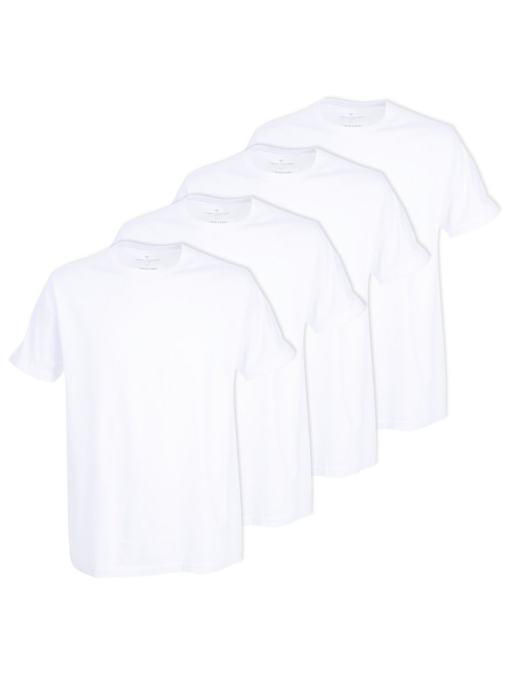 Tom Tailor T-Shirt 4er Pack Herren Baumwolle weiß, XXL