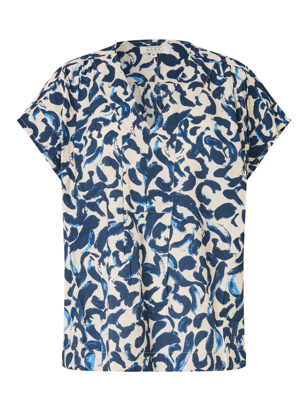 Masai Bluse mit Halbarm Damen Viskose blau bedruckt, 40