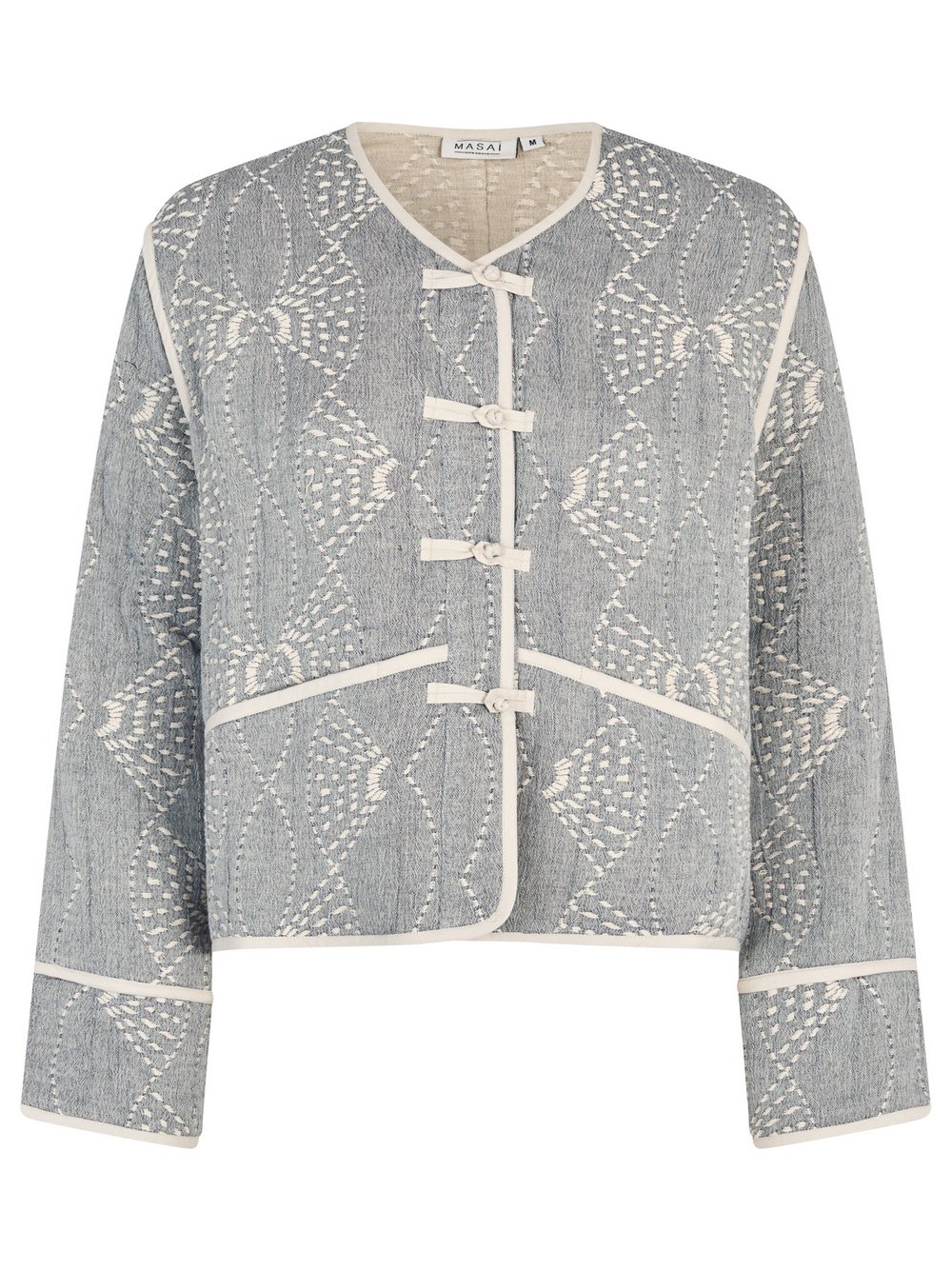Masai Steppjacke Damen Baumwolle blau bedruckt, 38