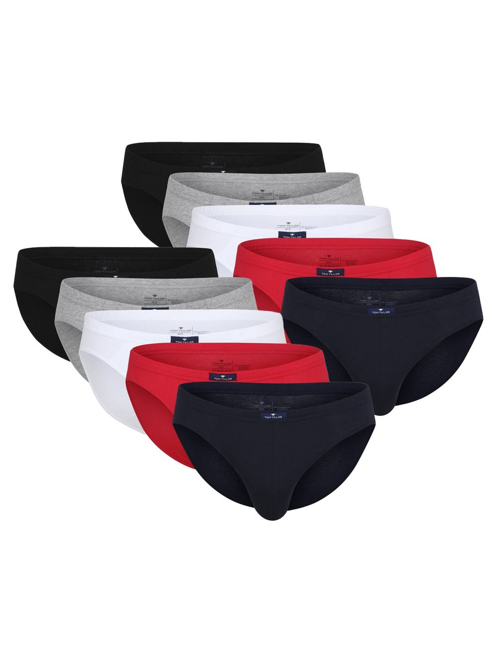 Tom Tailor Slip 10er Pack Herren Baumwolle mehrfarbig, M