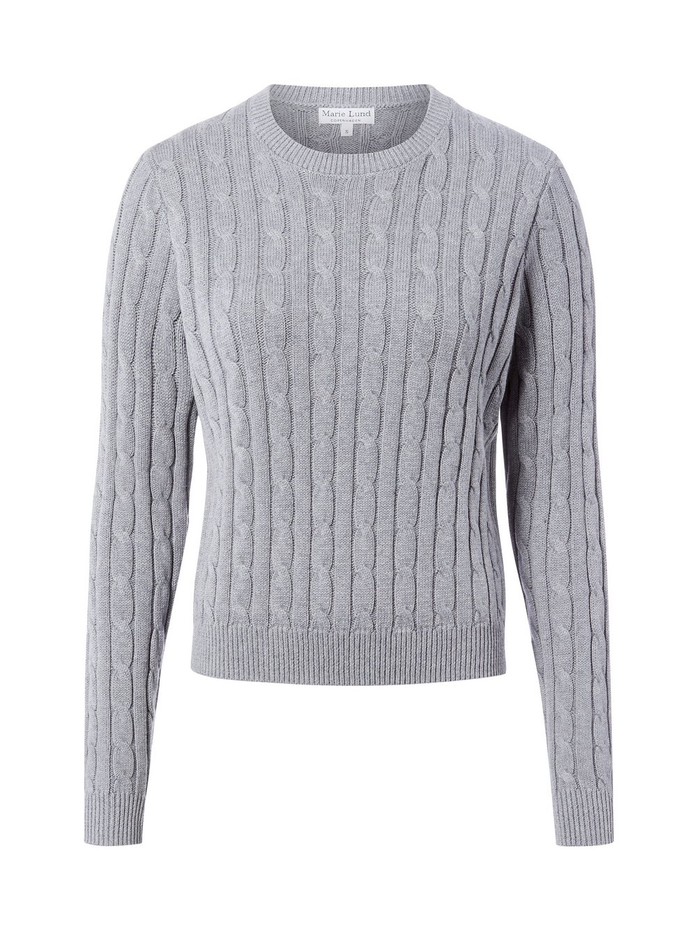 Marie Lund Baumwollpullover Damen Baumwolle grau meliert, L