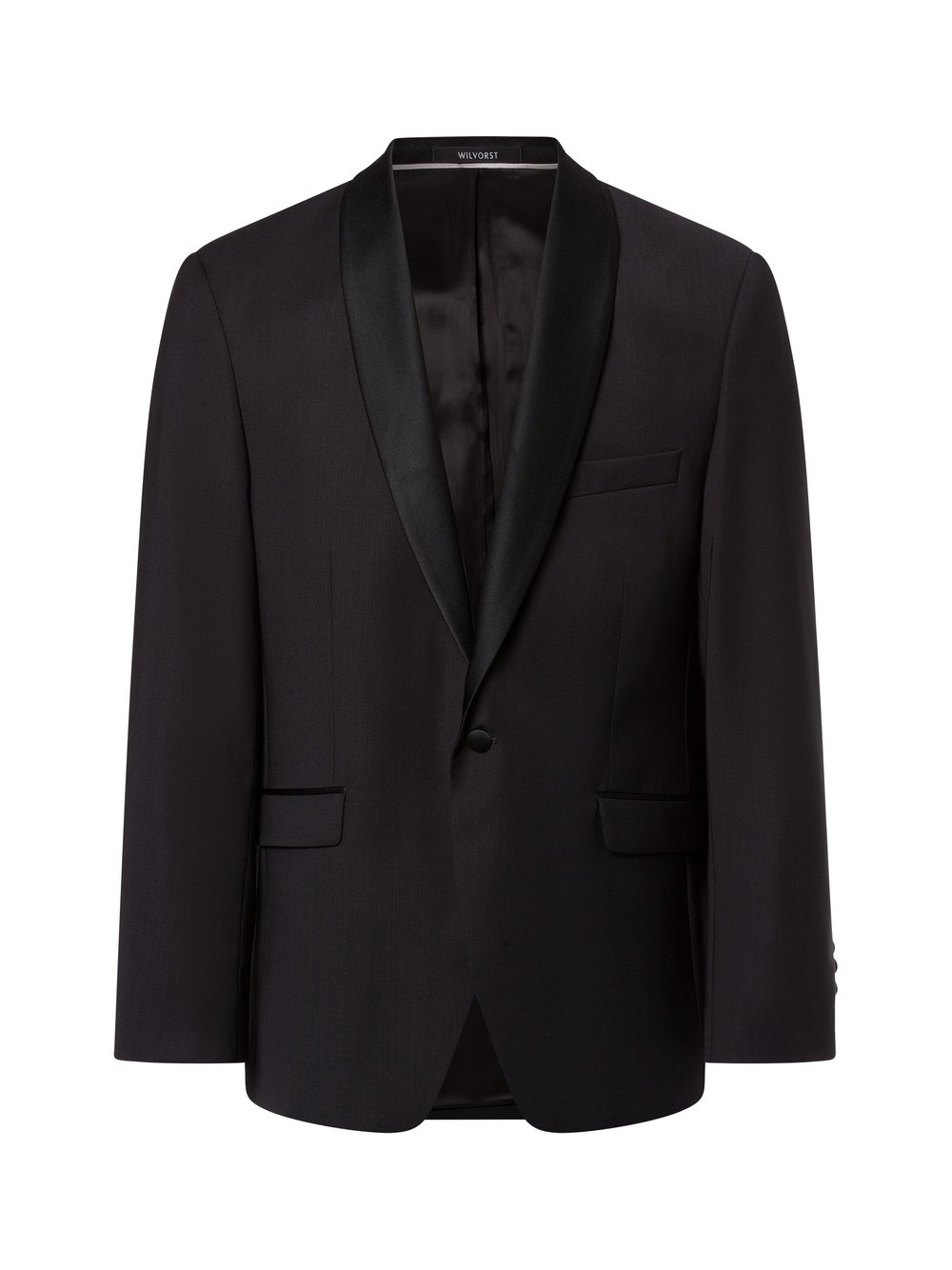 Wilvorst Baukasten Smoking-Sakko aus Wolle Herren Regular Fit schwarz, 24