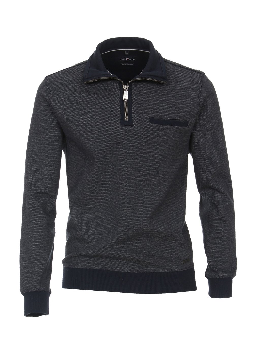 CASAMODA Sweattroyer Herren Baumwolle blau, L