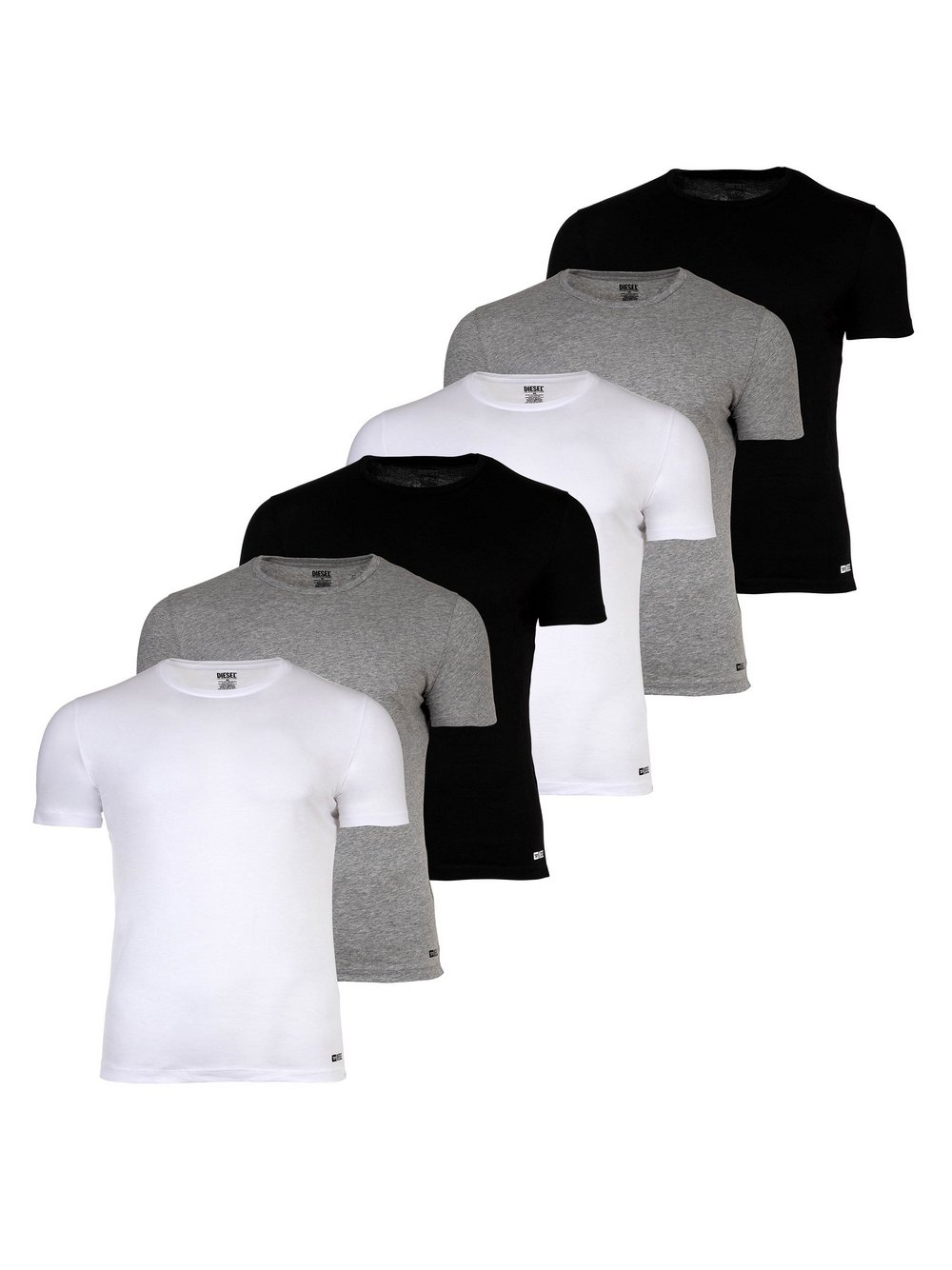 Diesel T-Shirt 6er Pack Herren Baumwolle mehrfarbig, S