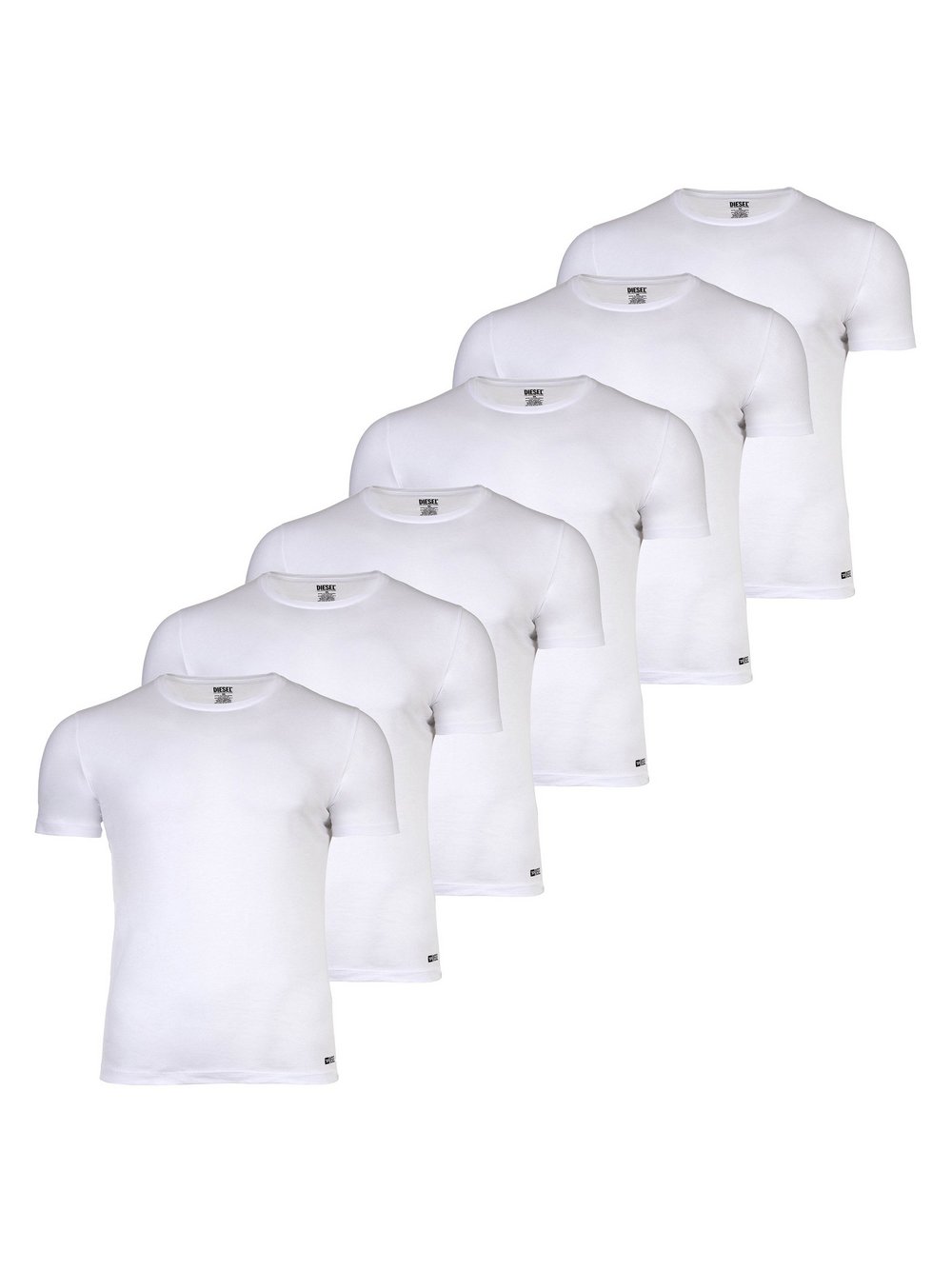 Diesel T-Shirt 6er Pack Herren Baumwolle weiß, L