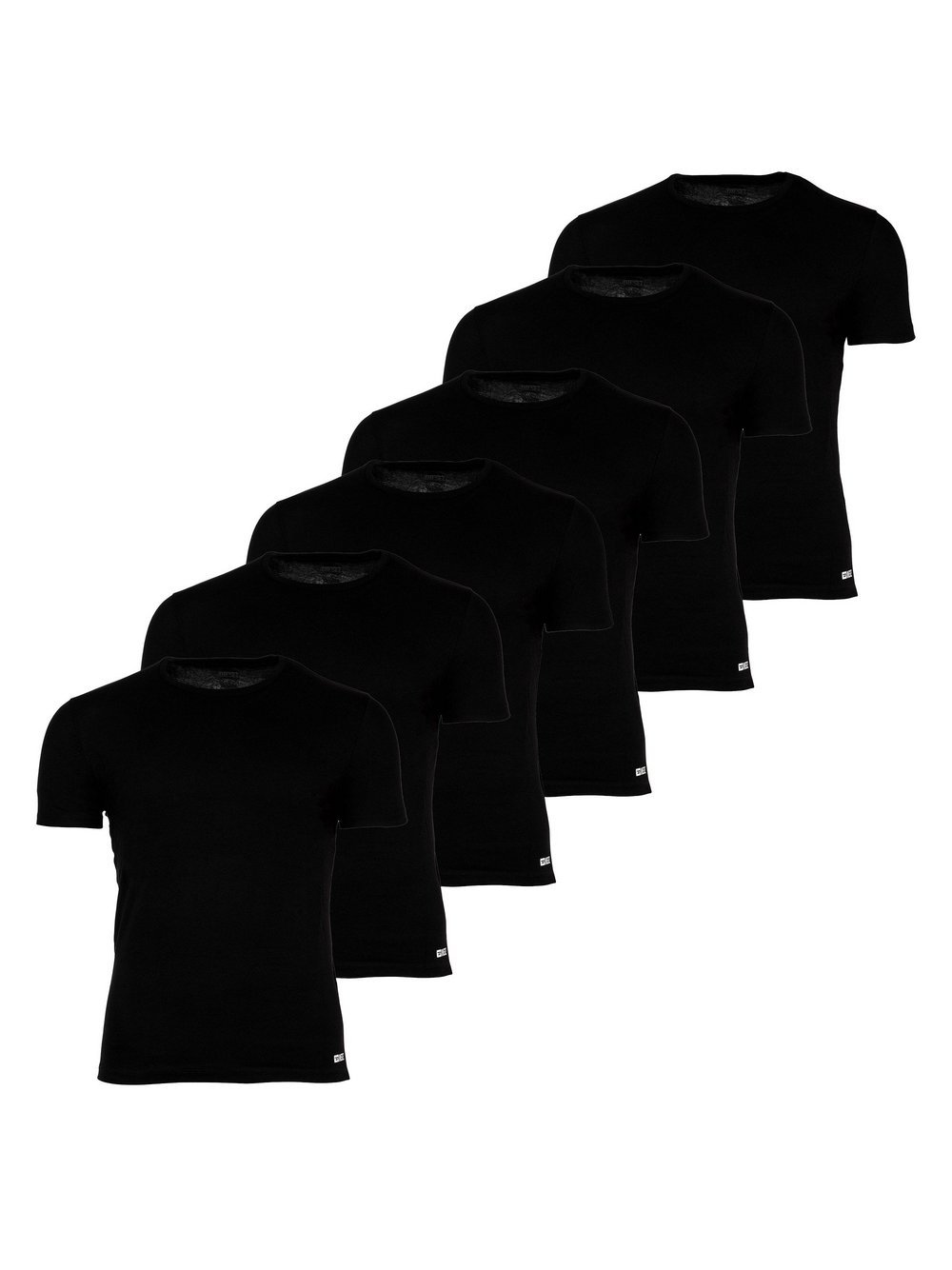 Diesel T-Shirt 6er Pack Herren Baumwolle schwarz, XL