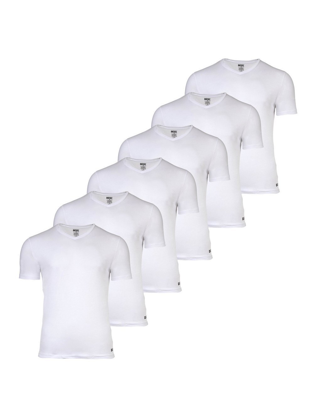 Diesel T-Shirt 6er Pack Herren Baumwolle weiß, XXL