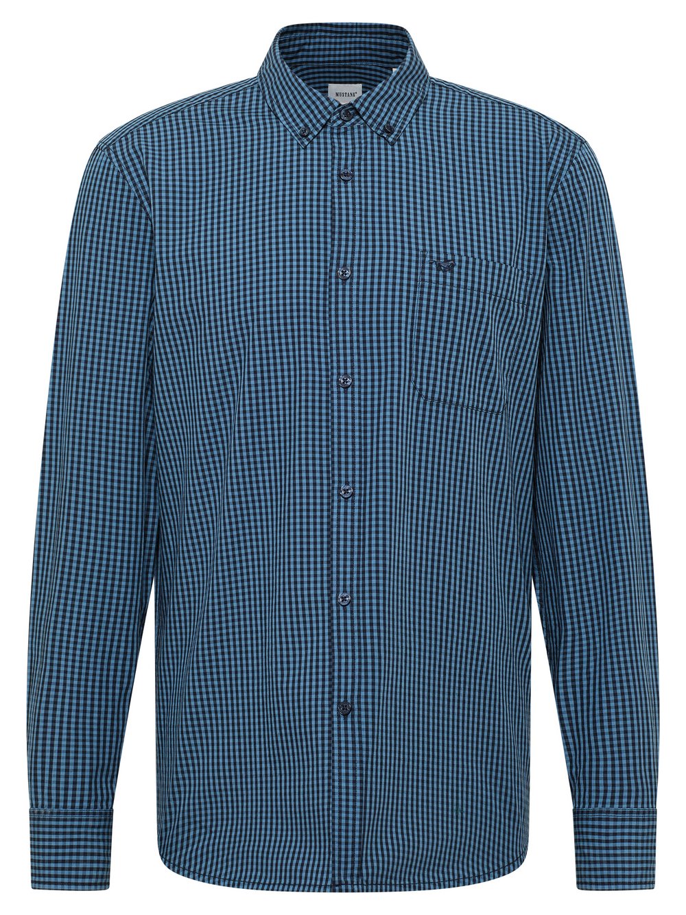 Mustang Hemd Herren Regular Fit Baumwolle blau kariert, XL