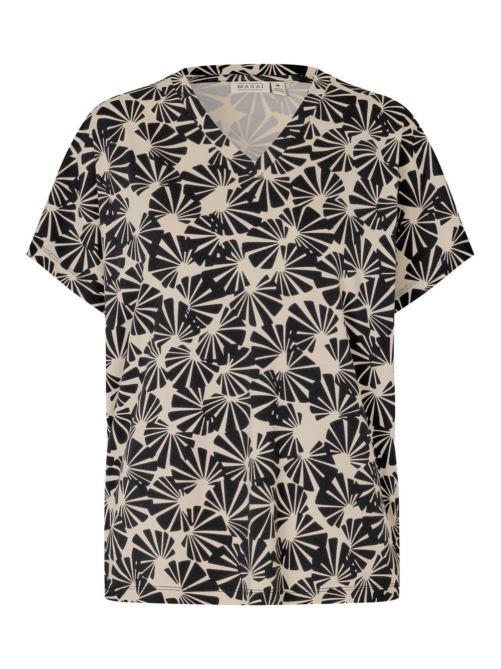 Masai Kurzarm T-shirt Damen Viskose weiß bedruckt, 38