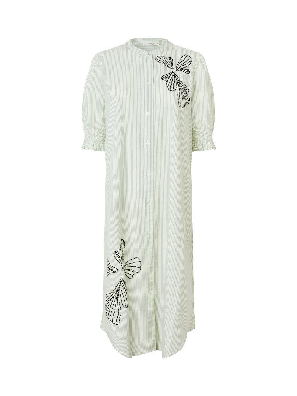 Masai Shirtkleid Damen Baumwolle grün gestreift, 38