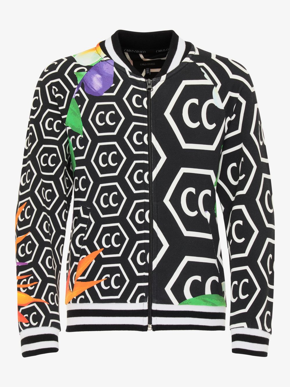 Carlo Colucci Sweatjacke  Kinder Baumwolle schwarz gemustert, 134