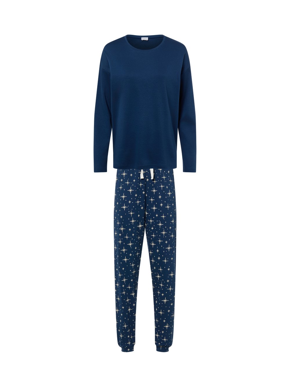 Mey Pyjama Damen Baumwolle blau gemustert, 42