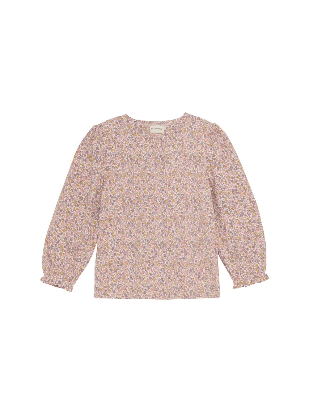 Minymo Langarmshirt Kinder Textil rosa gemustert, 134