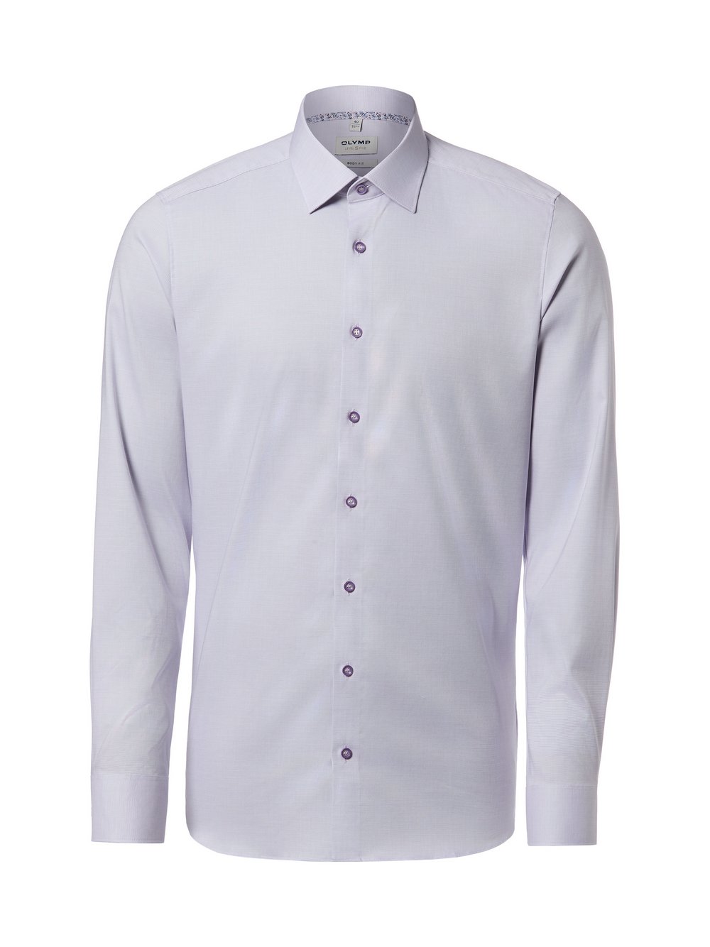 OLYMP Level Five Businesshemd Herren Slim Fit Baumwolle lila meliert, 39