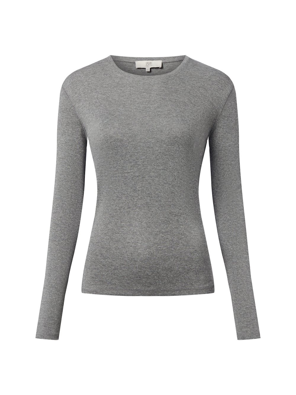 IPURI Langarmshirt Damen Baumwolle grau, M