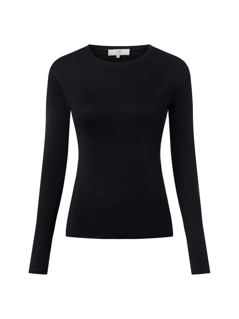 IPURI Langarmshirt Damen Baumwolle schwarz, XXL