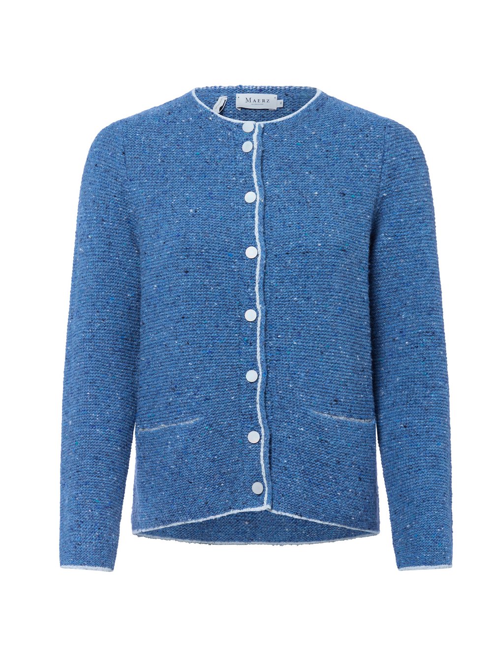 MAERZ Strickjacke Damen Schurwolle blau meliert, 46