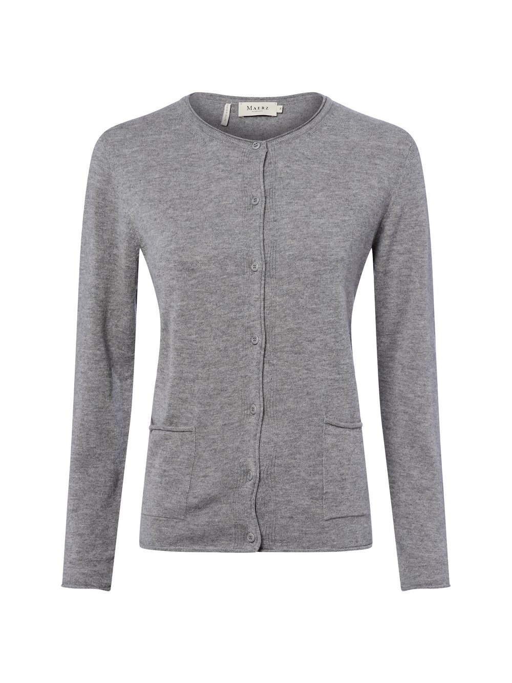 MAERZ Strickjacke aus Merino Damen Feinstrick grau, 38