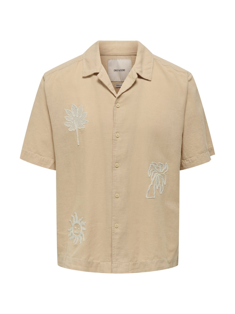 Only&Sons Hemd Herren Comfort Fit Baumwolle braun gemustert, S