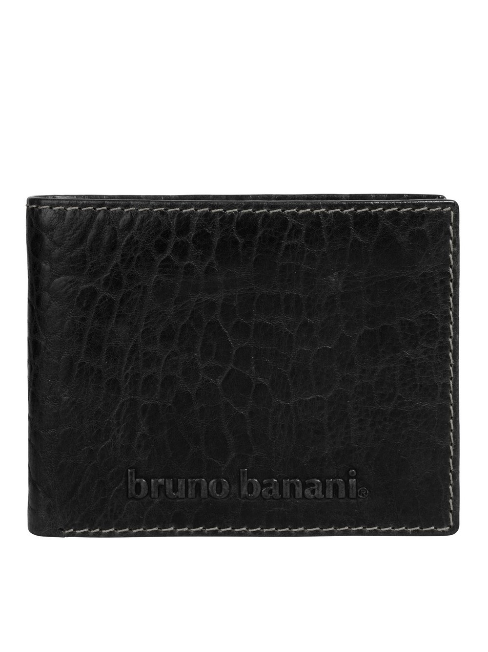 Bruno Banani Geldbörse Herren Leder schwarz gemustert, ONE SIZE