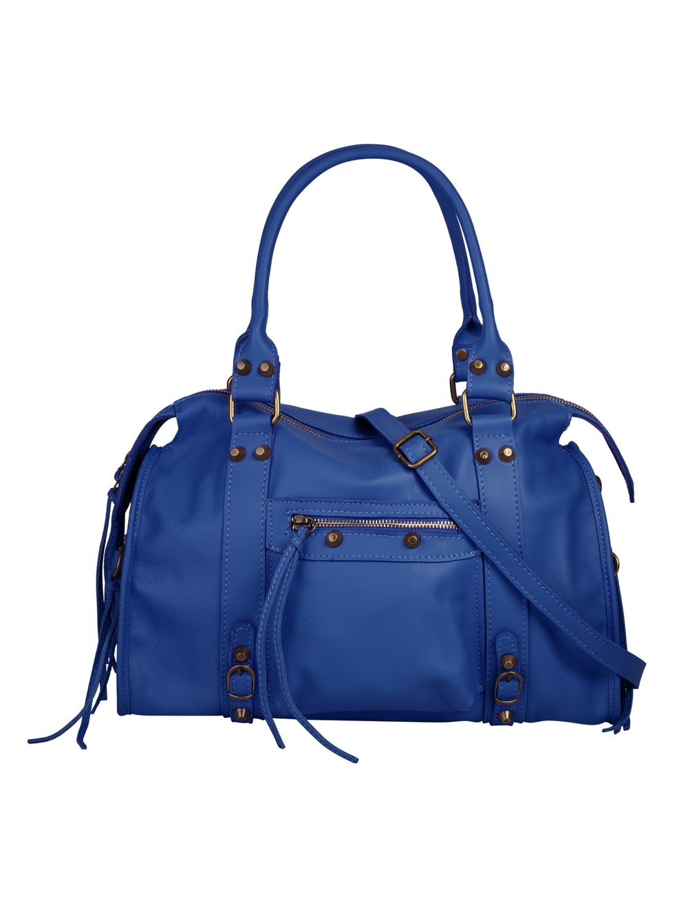 forty° Shopper Damen Leder blau, ONE SIZE
