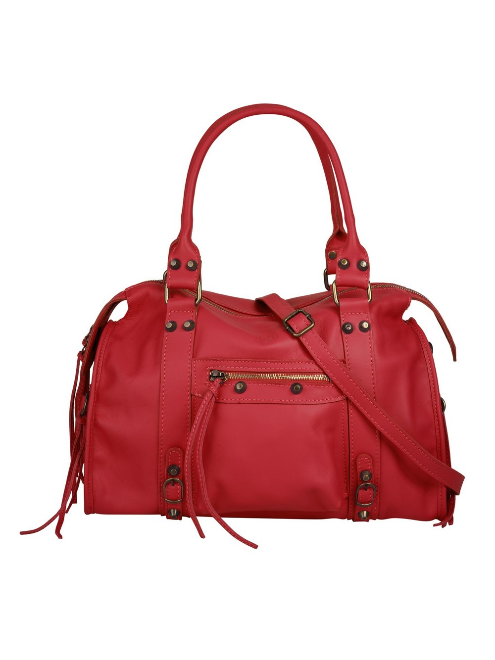 forty° Shopper Damen Leder rot, ONE SIZE