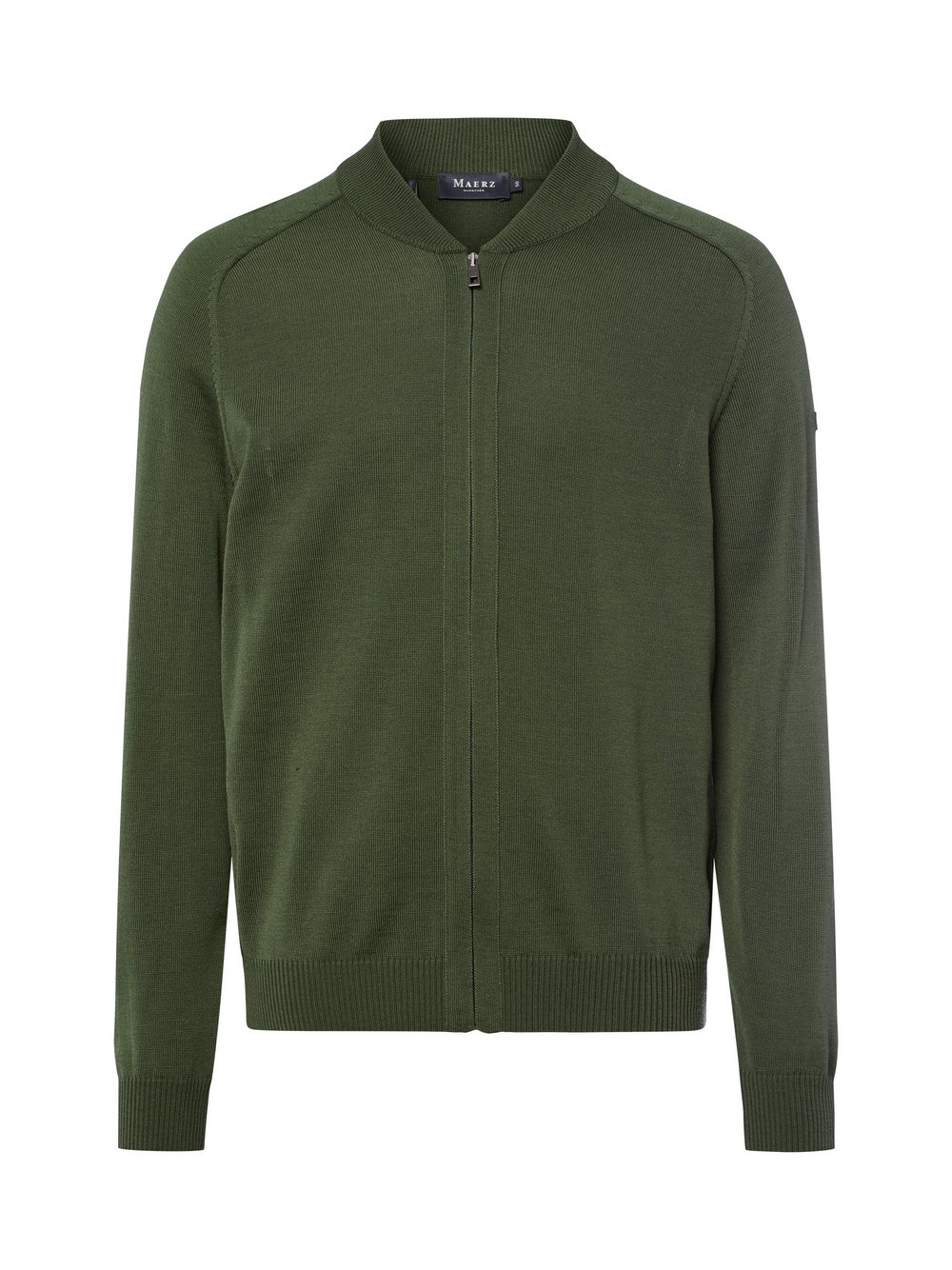 MAERZ Merino-Strickjacke Herren grün meliert, 52
