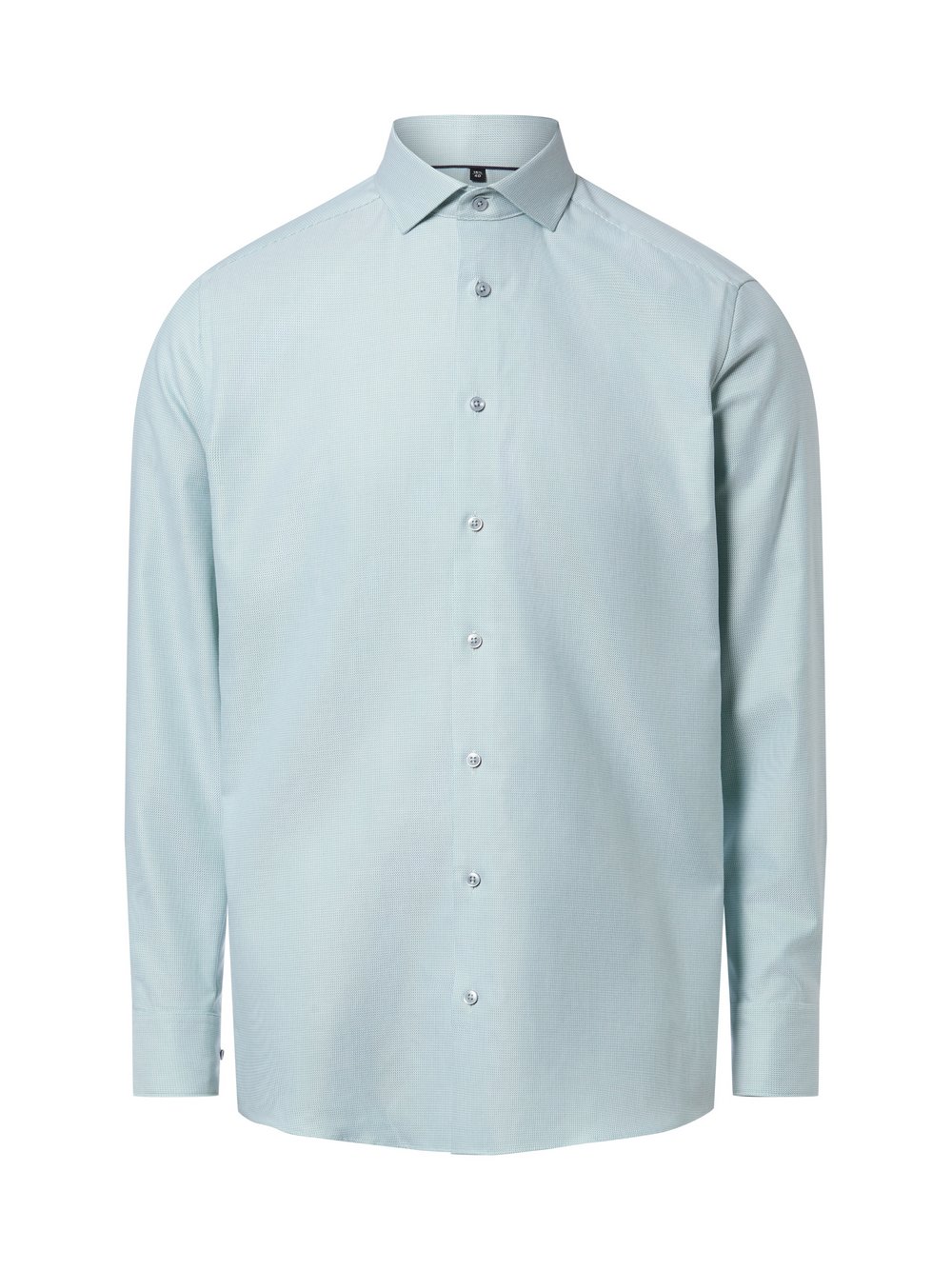 Finshley & Harding Hemd Bügelfrei Herren Modern Fit Baumwolle grün strukturiert, 46