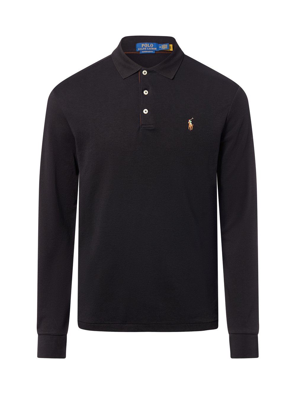 Polo Ralph Lauren Langarm-Poloshirt Herren Baumwolle schwarz, XXL