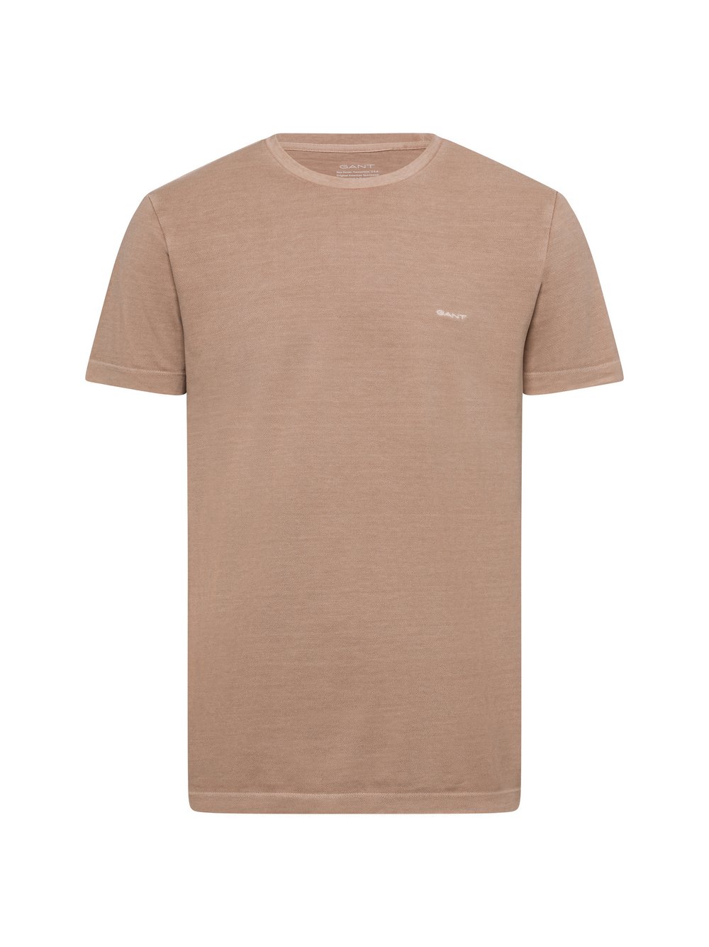 Gant T-Shirt Herren Baumwolle beige strukturiert, XXXL