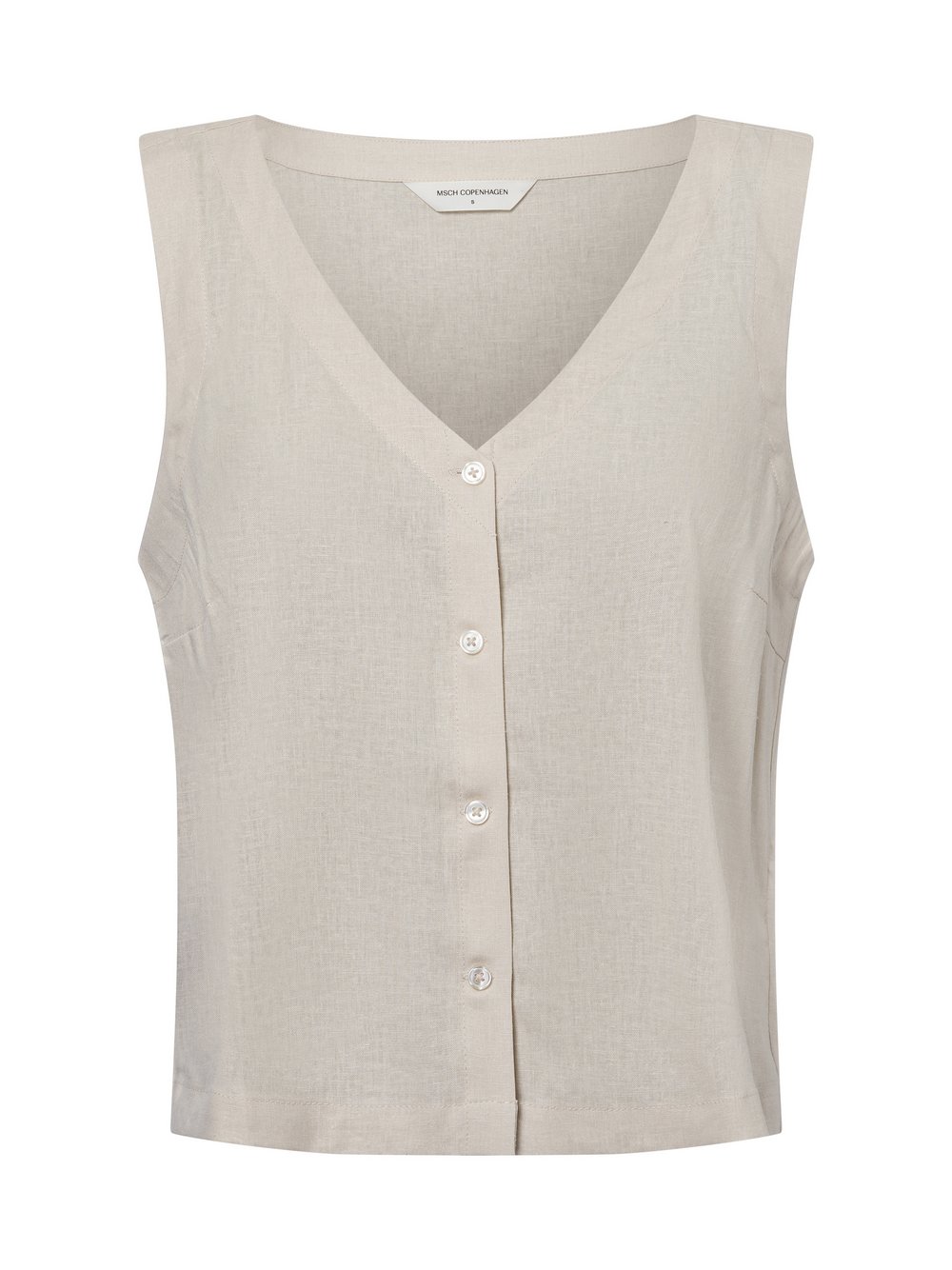 Msch Copenhagen Blusentop Damen Leinen beige, S