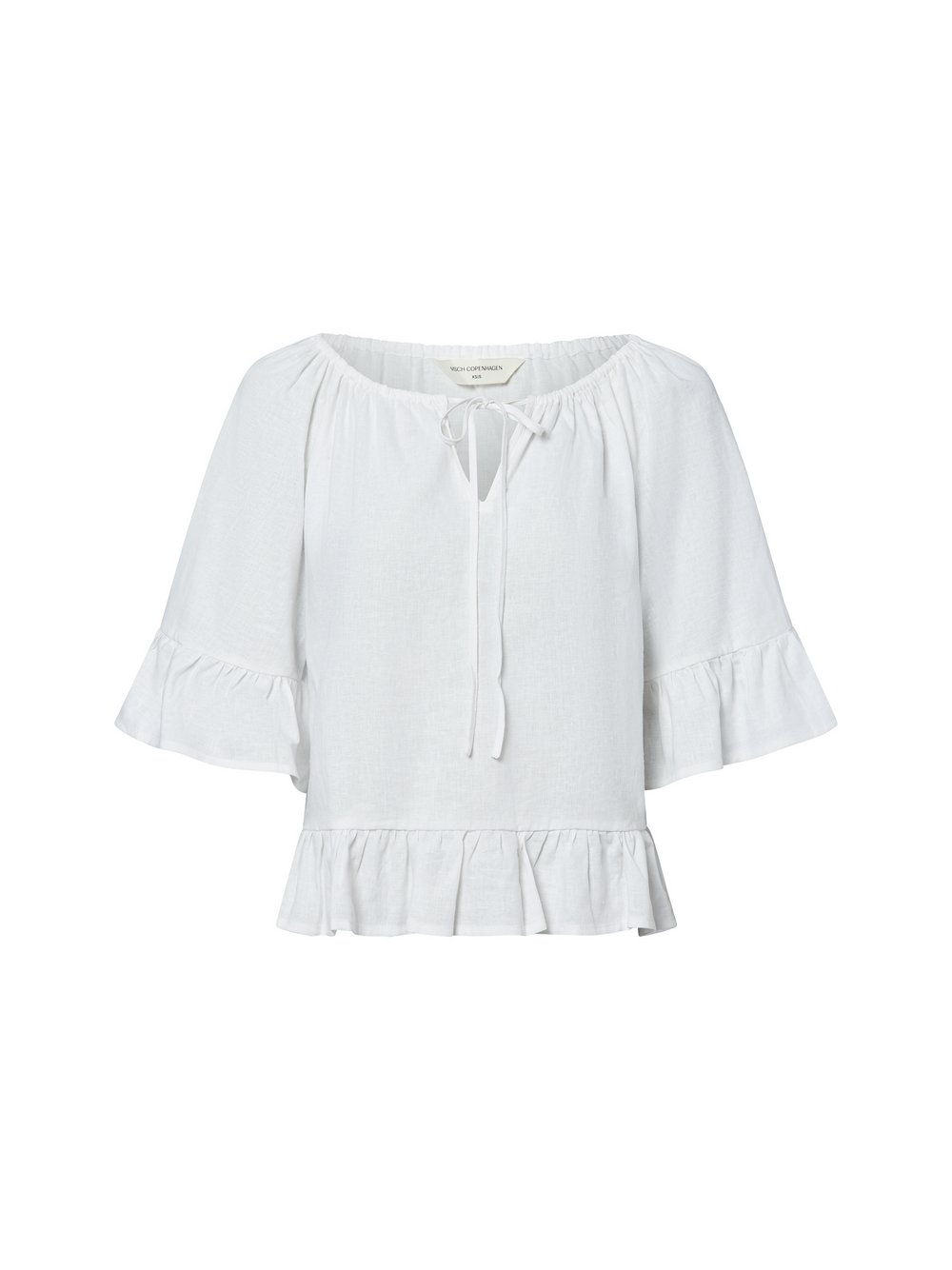Msch Copenhagen Bluse mit Leinenanteil Damen weiß, M/L
