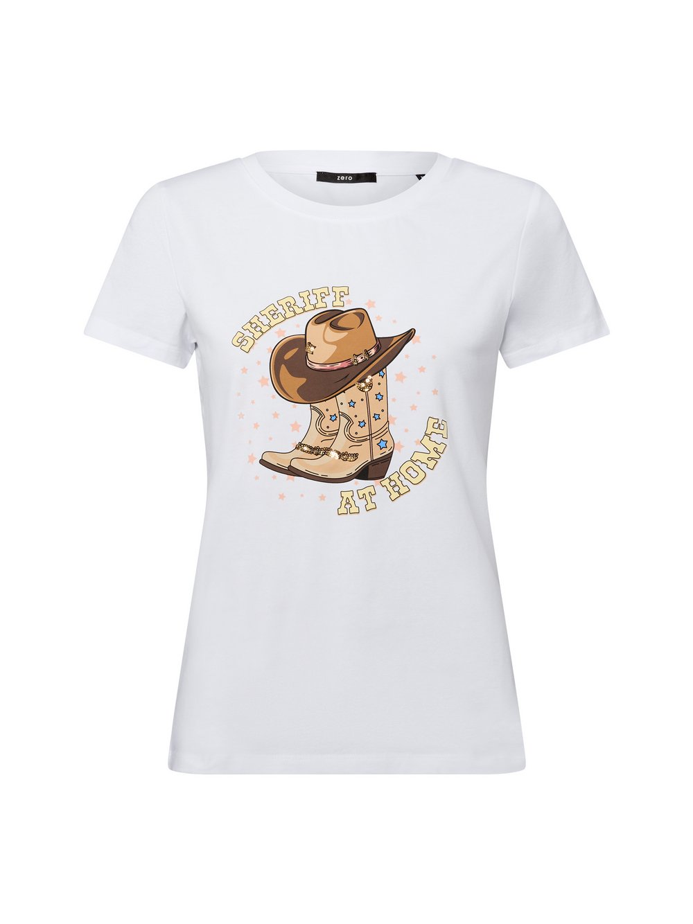 zero T-Shirt Damen Baumwolle weiß, 34