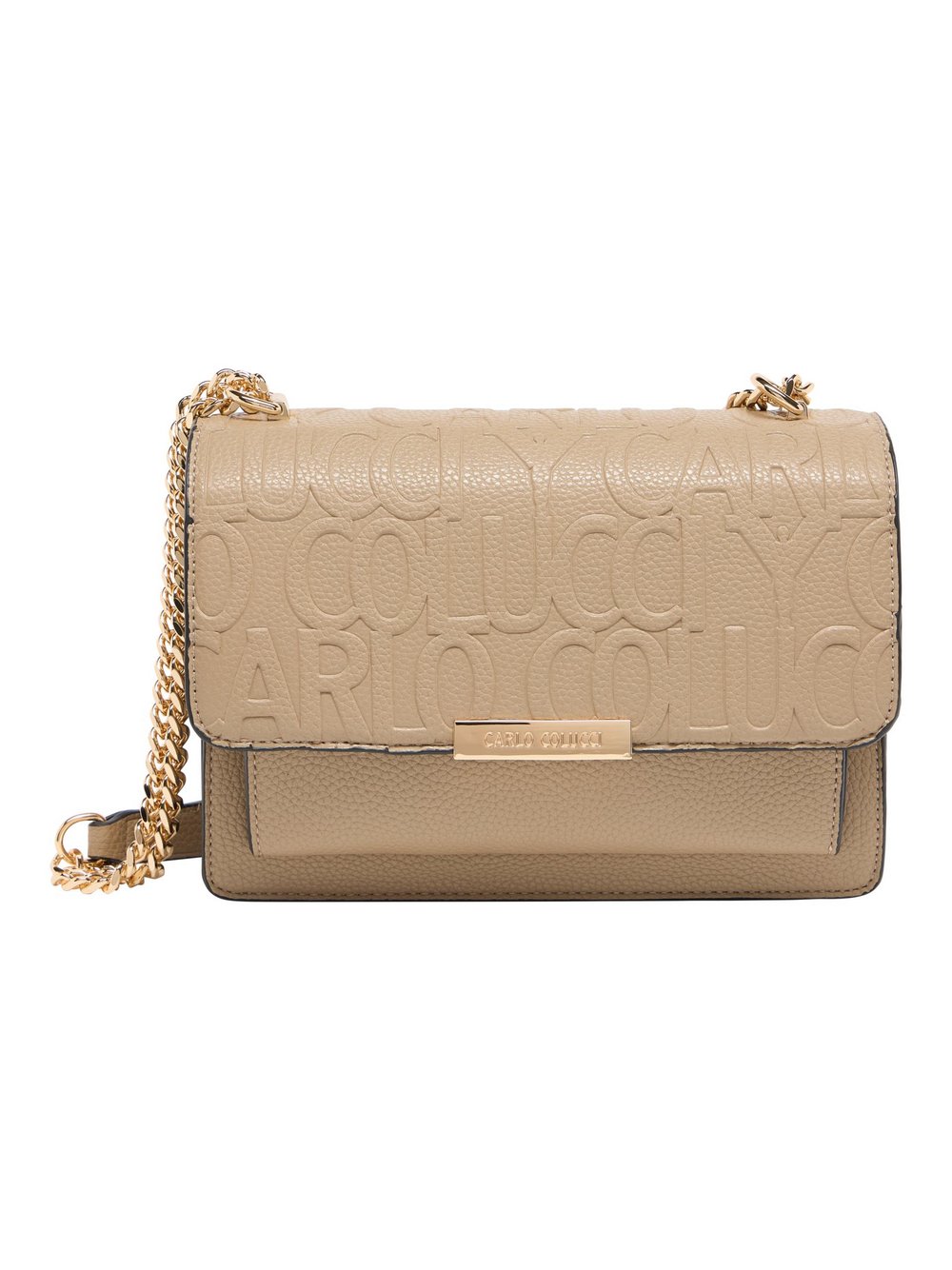 Thumbnail - Carlo Colucci Schultertasche Damen Kunstleder beige bedruckt, ONE SIZE