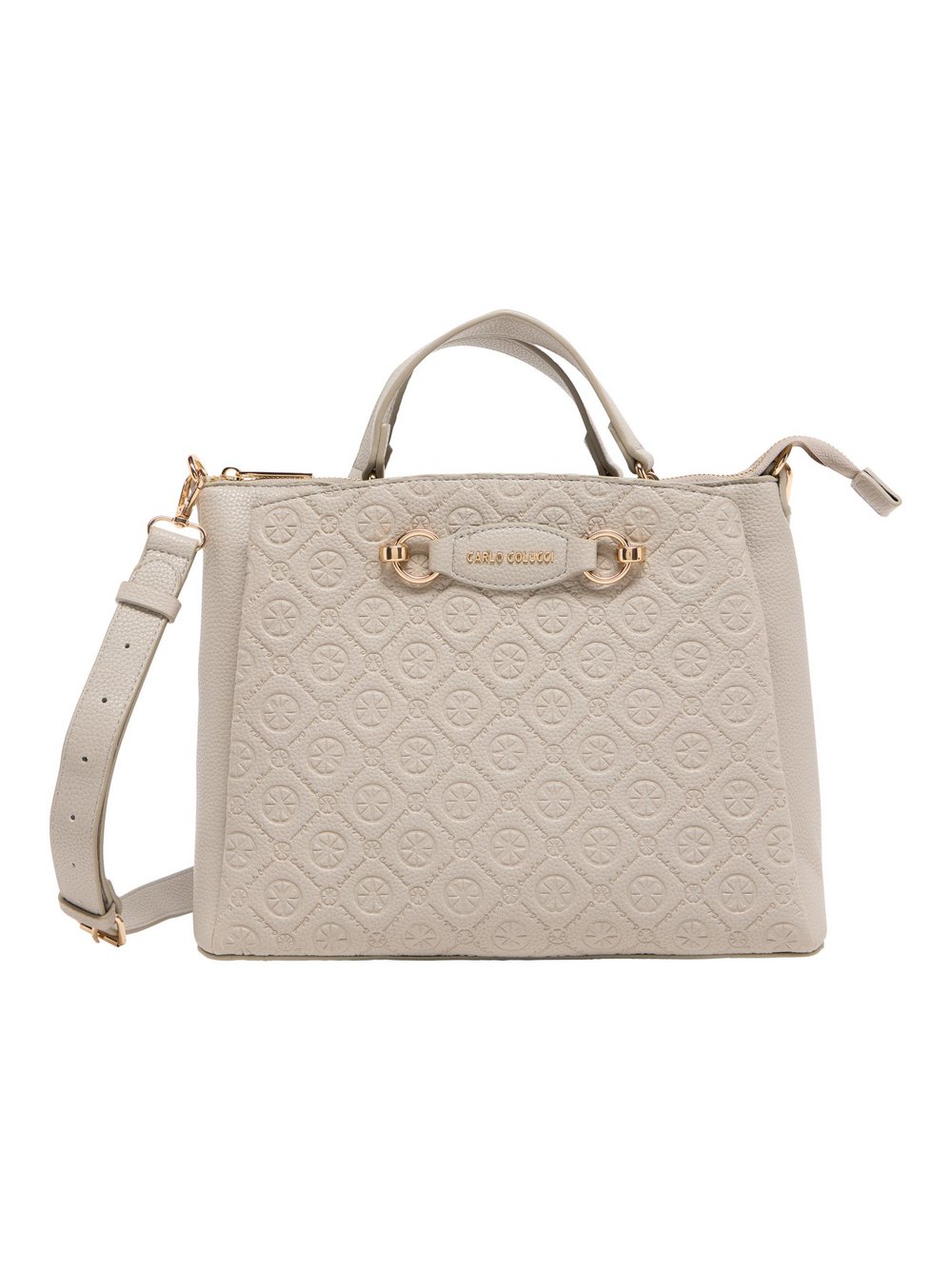 Thumbnail - Carlo Colucci Henkeltasche Damen Kunstleder grau bedruckt, ONE SIZE