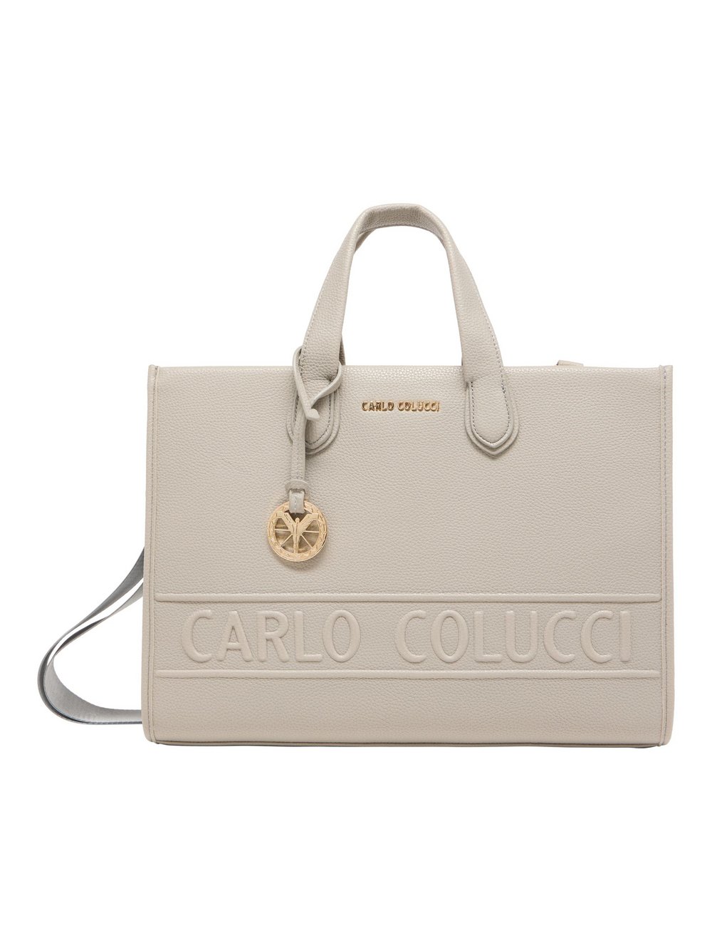 Thumbnail - Carlo Colucci Shopper Damen Kunstleder grau bedruckt, ONE SIZE