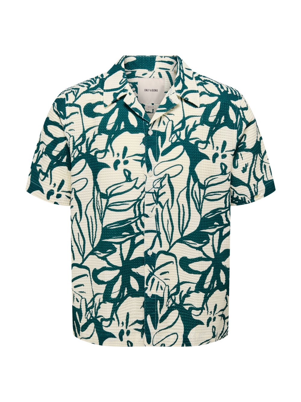 Only&Sons Hemd Herren Regular Fit Baumwolle beige gemustert, XL