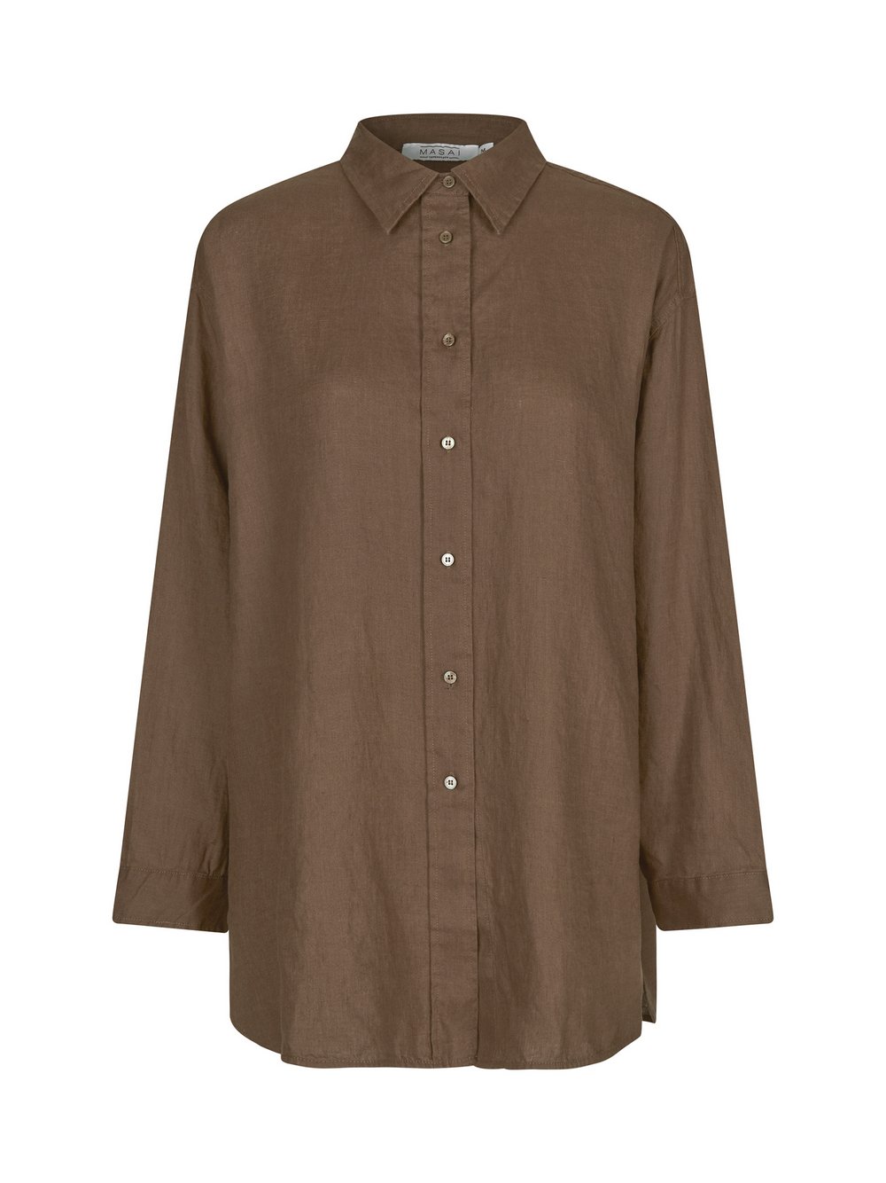 Masai Shirt mit 7/8-Ärmel Damen Leinen braun, 38