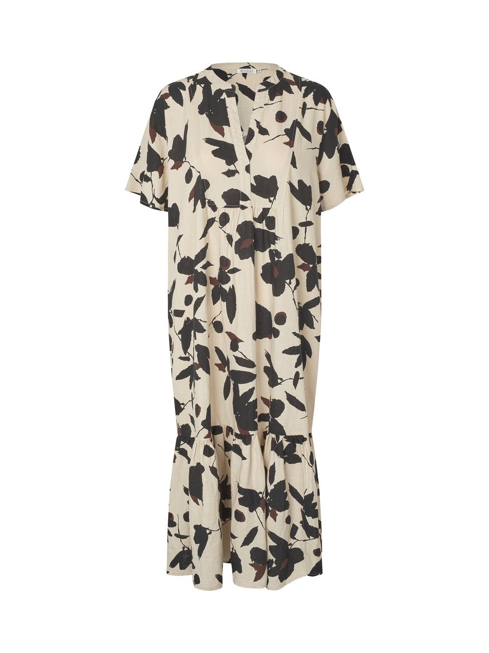 Masai Sommerkleid Damen Leinen braun bedruckt, 36