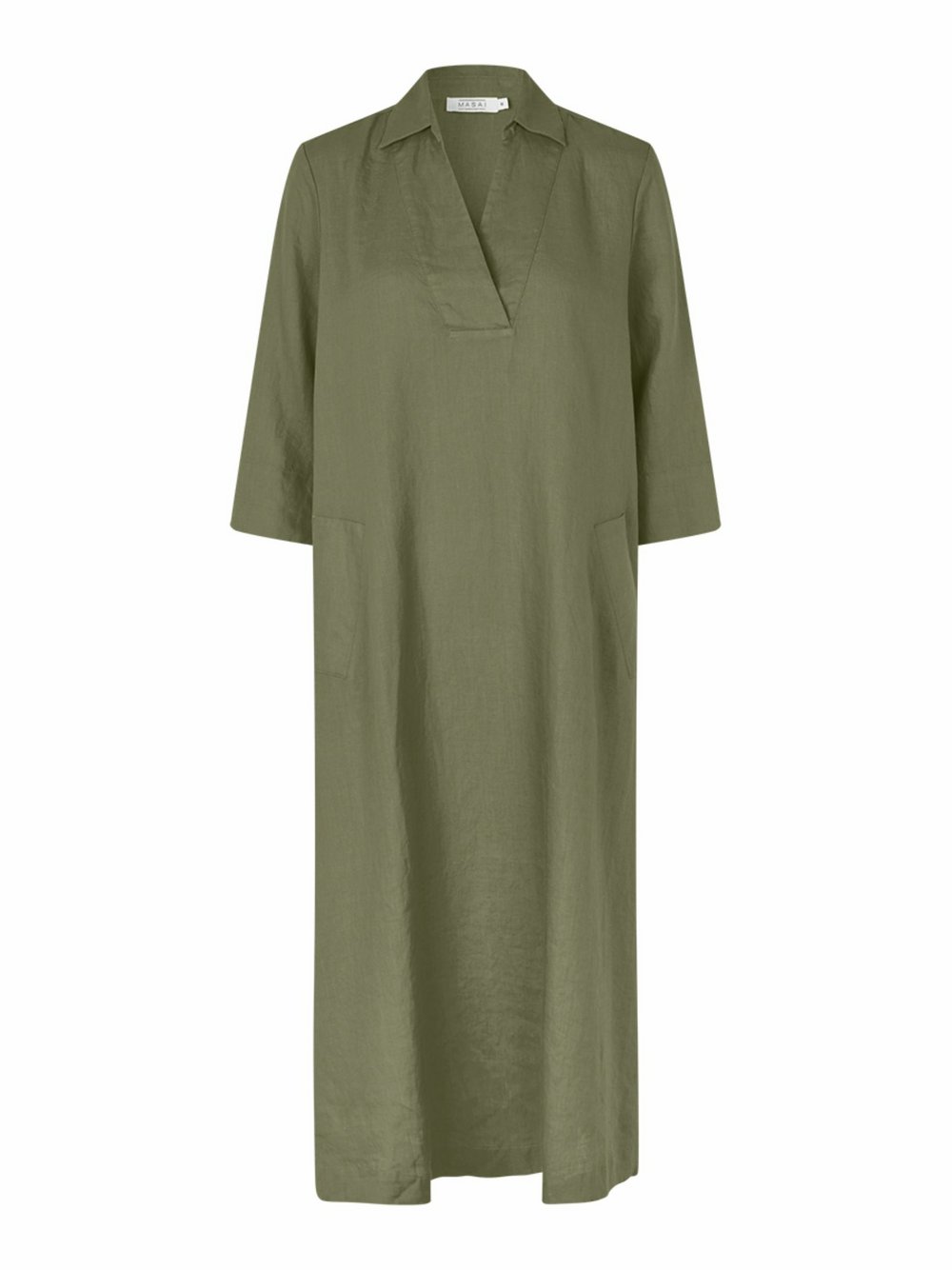 Masai Langes Kleid Damen Leinen grün, 36