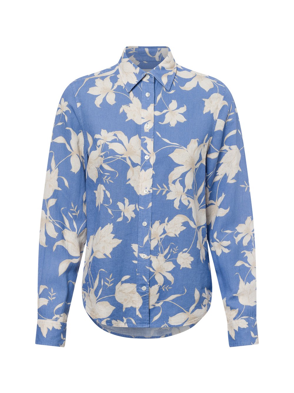 Gant Sommerbluse mit Leinen-Anteil Damen blau gemustert, 40