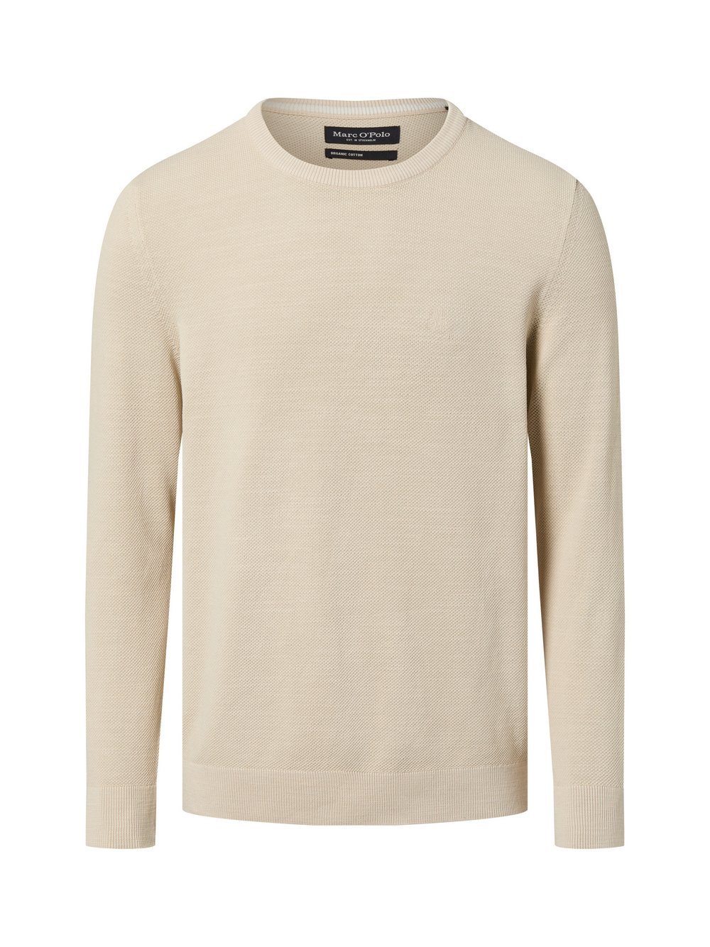 Thumbnail - Marc O'Polo Strickpullover Herren Baumwolle beige strukturiert, L