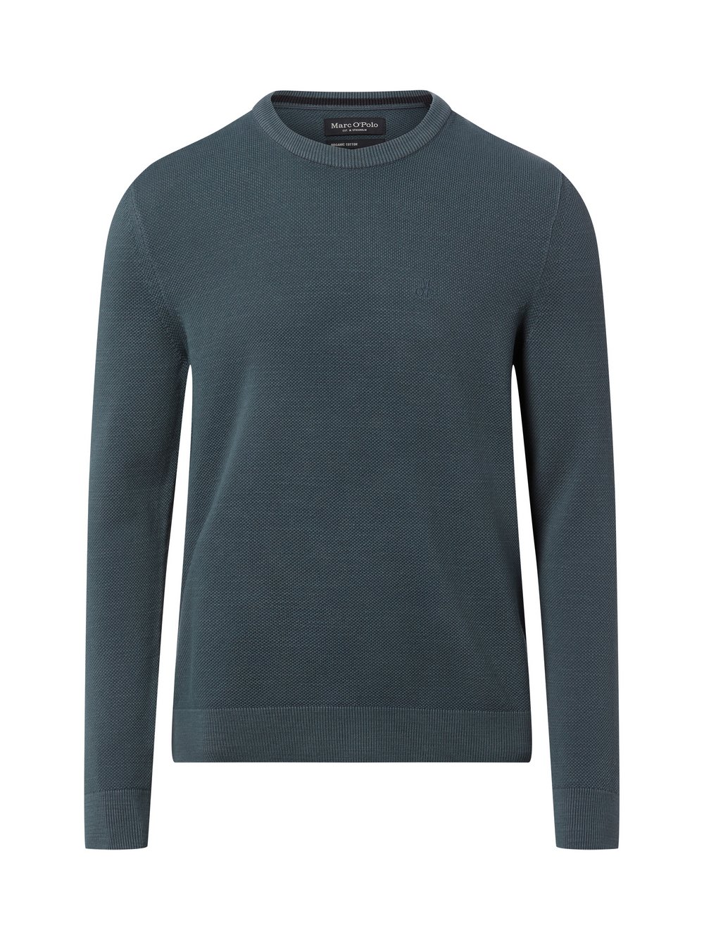 Thumbnail - Marc O'Polo Strickpullover Herren Baumwolle blau strukturiert, L