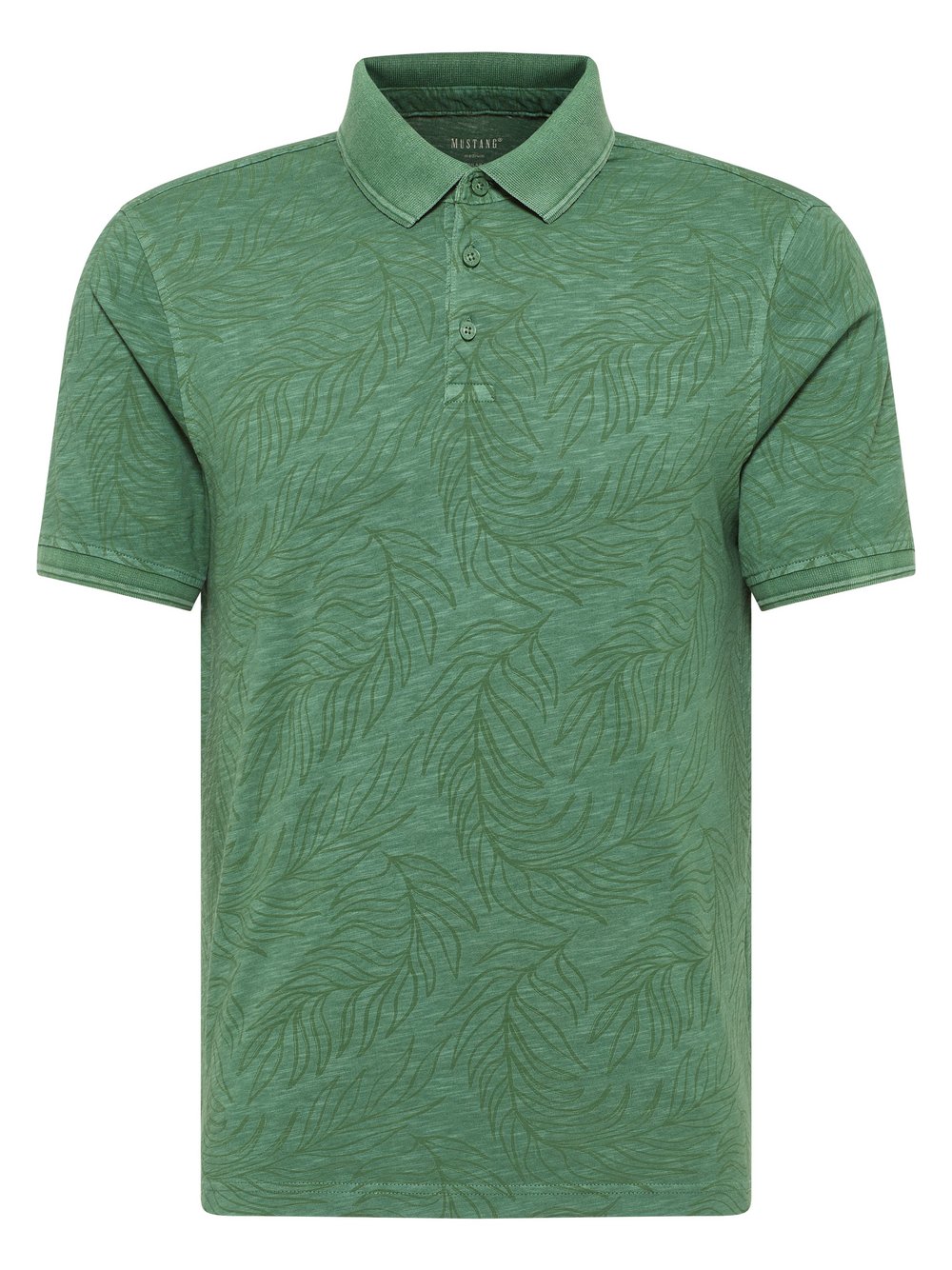 Thumbnail - Mustang Polo Herren Baumwolle grün gemustert, L