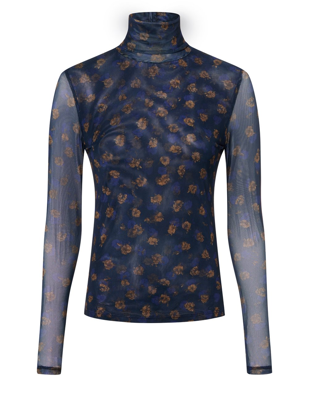 Thumbnail - Msch Copenhagen Mesh-Langarmshirt Damen mehrfarbig gemustert, M/L